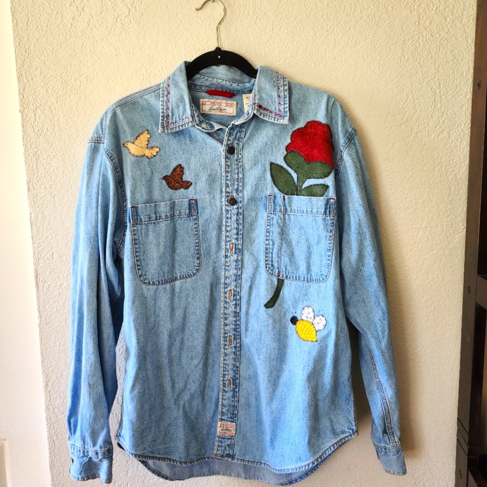 Levi patchwork button down